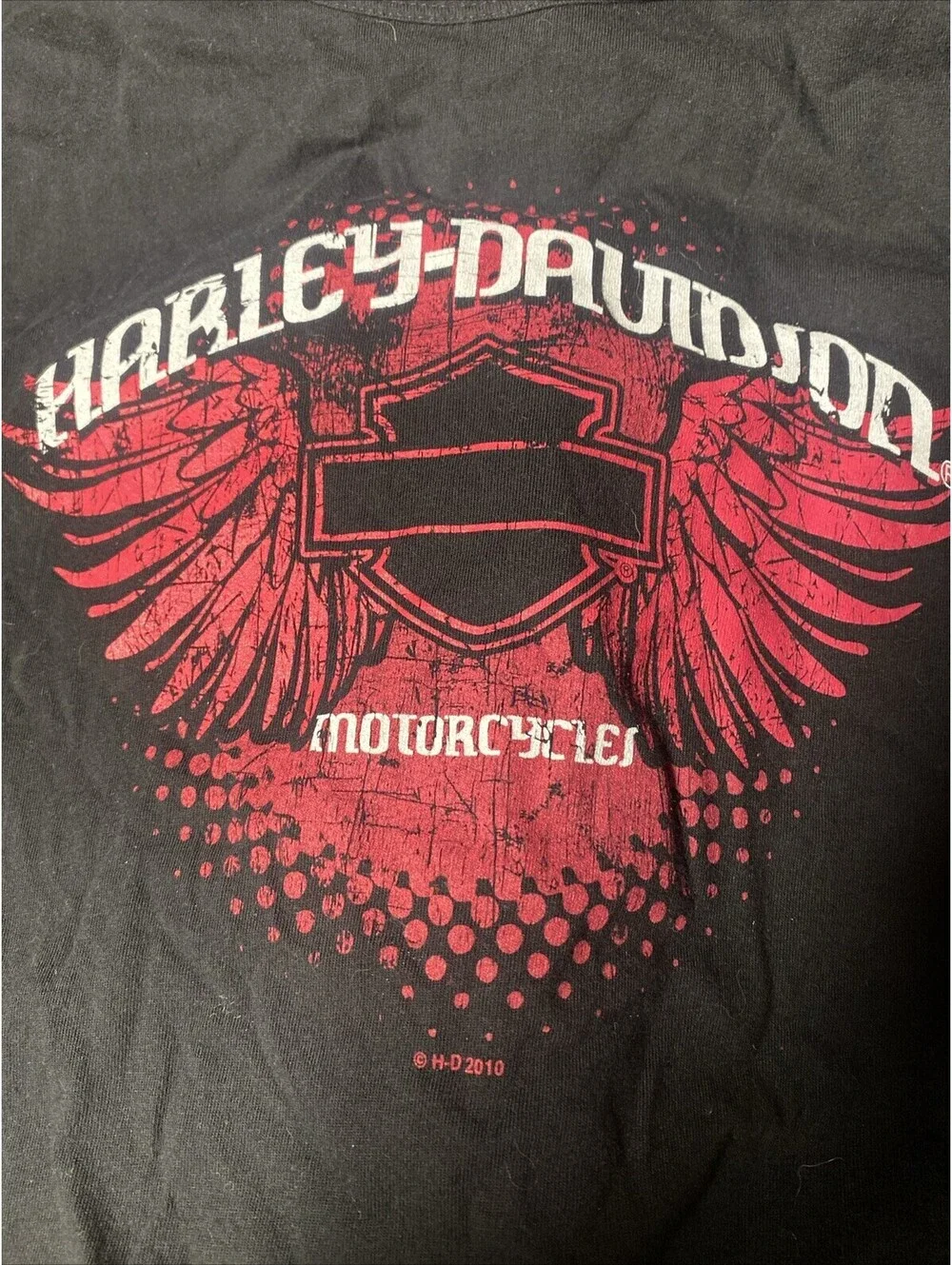 Women’s Harley Davidson XL Black Red Wings T-Shirt 2010 Thiensville WI NWT - Picture 2 of 5